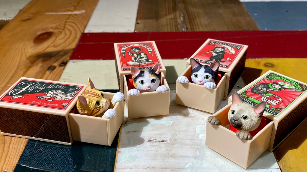 日本最新火柴盒貓扭蛋