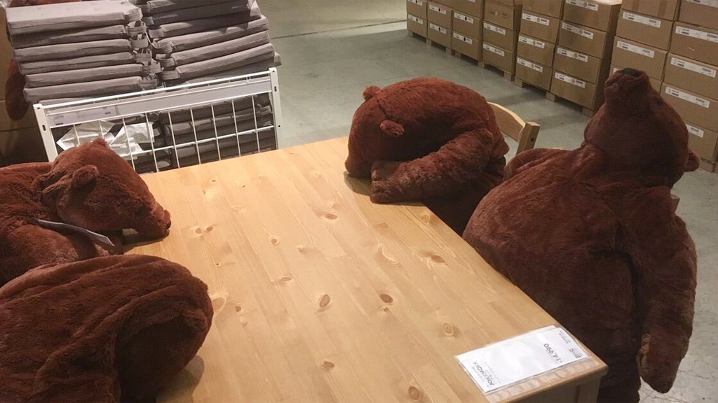 IKEA大肚腩厭世棕熊公仔