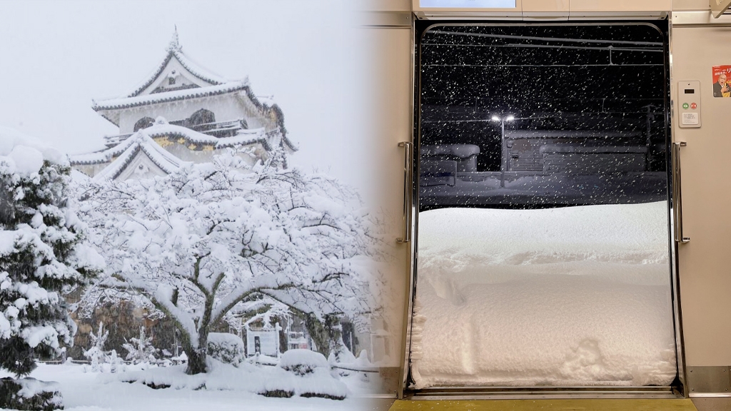 日本寒流吹襲滋賀縣暴雪破紀錄