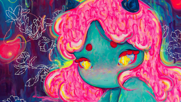 室內好去處｜中環Cafe x 西班牙藝術家Okokume推出Cosmic Girl咖啡藝術展覽！ 反光藝術空間打卡位/獨家展出新作/別注版T恤 