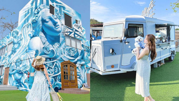 元朗好去處｜流浮山希臘風藍白主題壁畫小屋 深入體驗地中海風情！巨型希臘女神油畫+休閑戶外帳篷 （附交通方法）