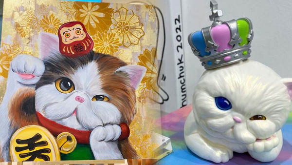 中環好去處｜本地創作托腮貓Gloomie舉辦跨年藝術展 貓咪化身多個人氣角色！黃金招財貓/超級英雄貓系列/限量3D立體雕塑