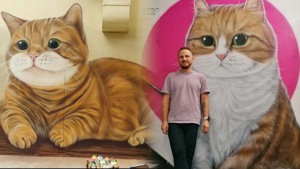 繼汀九貓被清除後奇跡出現馬灣貓、觀塘貓 港人熱心感動居港俄羅斯畫家Vladimir Boldyrev！