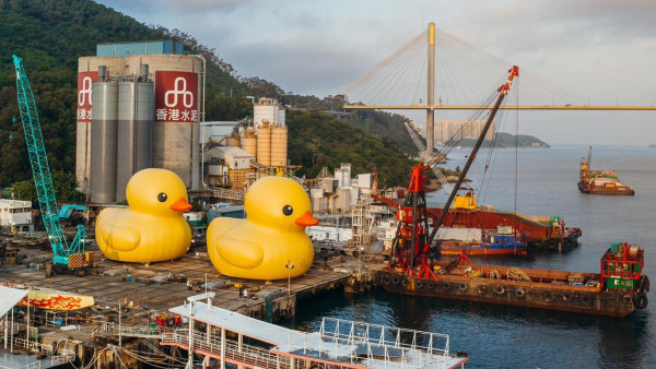 黃鴨相隔10年再來香港！兩隻18米高黃色巨鴨Rubber Ducks今起試水