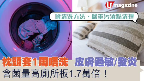 枕頭套1周唔洗 含菌量高廁所板1.7萬倍！附清洗方法、嚴重污漬點清理