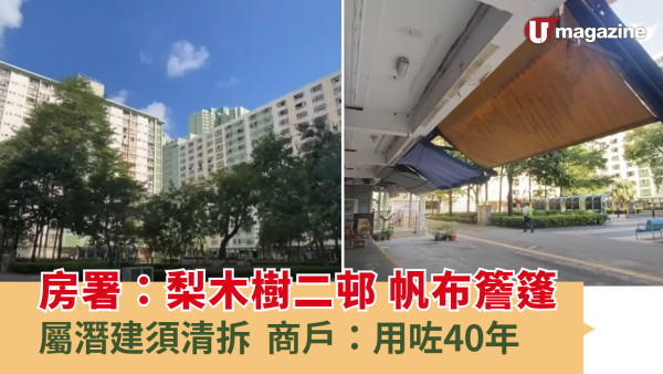 房署：梨木樹二邨帆布簷蓬屬潛建須清拆  商戶：用咗40年