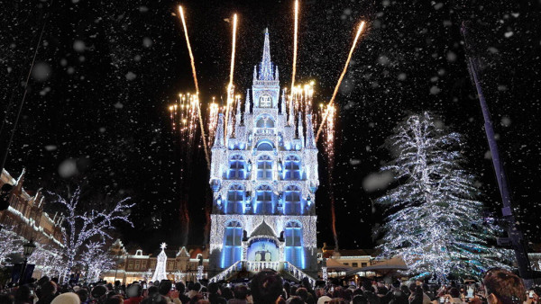 日本自由行 | 長崎豪斯登堡冬季點燈活動超夢幻 1300萬盞燈/66米寬光之瀑布/煙火會/溜冰場