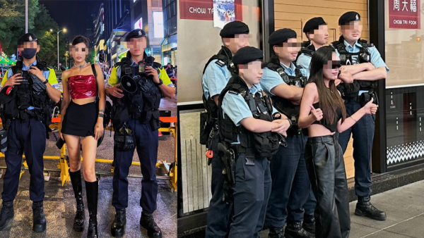 香港警察變內地女狂熱打卡點！大量執勤合照曝光網民斥：阻差辦公