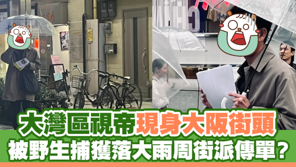 TVB大灣區視帝現身大阪街頭 被野生捕獲落大雨周街派傳單？