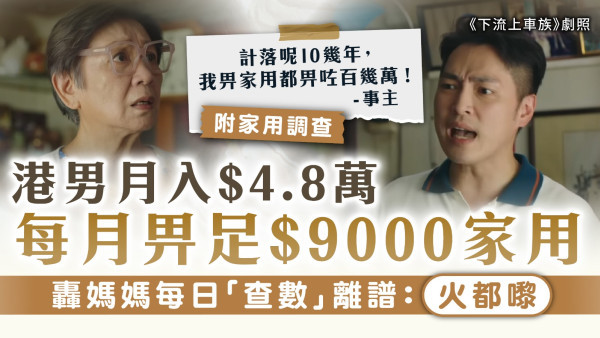 家用問題｜港男月入$4.8萬每月畀足$9000家用 轟媽媽每日「查數」離譜：火都嚟【附家用調查】