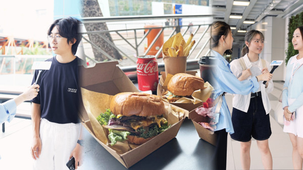 【夠鐘放飯】街訪突襲香港浸會大學！同學推介漢堡店必食和牛漢堡/麻辣豬蘿堡