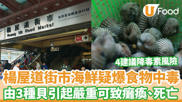 荃灣楊屋道街市海鮮疑爆食物中毒  食安：由3種貝引起嚴重可致癱瘓、死亡