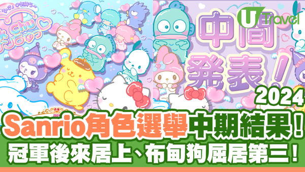 Sanrio角色選舉2024中期結果公開！冠軍後來居上、布甸狗屈居第三！