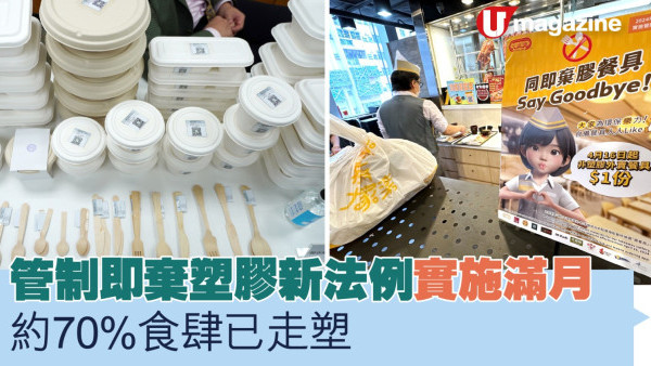 垃圾徵費｜管制即棄塑膠新法例實施滿月 約70%食肆已走塑