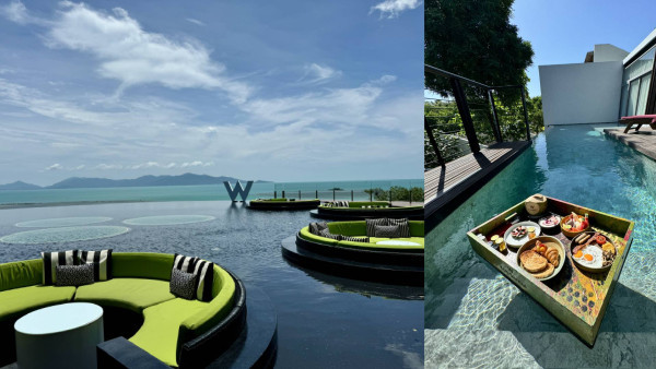 酒店check in｜打卡必去！W蘇梅試住報告 漂浮早餐+新spa+villa連私人泳池+水上WOOBAR+絕美白沙灘