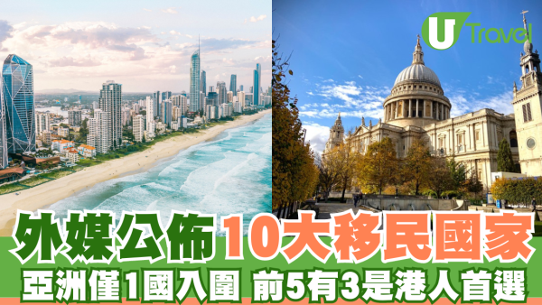 全球十大最受歡迎移民國家排行榜 亞洲僅1國入圍/港人最愛英國只排第5？