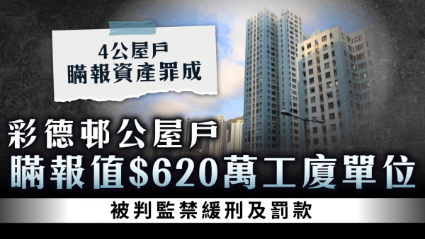 濫用公屋｜彩德邨公屋戶瞞報值$620萬工廈單位 被判監禁緩刑及罰款