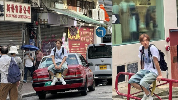 EXO成員燦烈低調來港遊走街頭 街拍坐的士車尾箱引途人圍觀