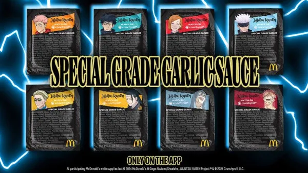 美國麥當勞聯乘《咒術迴戰》 推出8個人氣角色「特級香蒜醬 Special Grade Garlic Sauce」