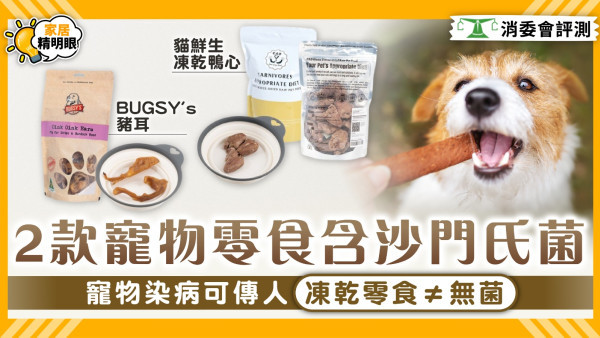 消委會寵物零食｜2款寵物零食含沙門氏菌 寵物染病可傳人凍乾零食≠無菌