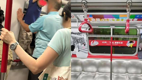 家長縱容小孩企上港鐵扶手當遊樂場！網民怒斥：唔識教建議唔好生！