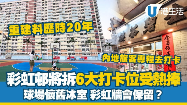 彩虹邨重建｜球場懷舊冰室6大打卡位將逝網民不捨 彩虹牆可留？