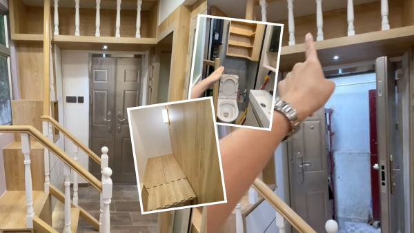 一家三口改造150呎單位！2房1廳連閣樓 1廚1廁仲有樓梯！網民驚嘆：功力深厚