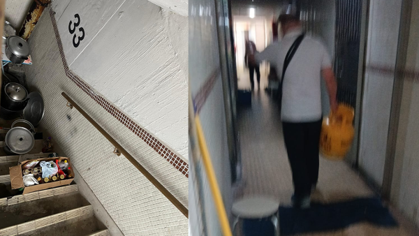 太和邨後樓梯變廚房？住戶疑明火煮食！驚見6個大煲及易燃物品