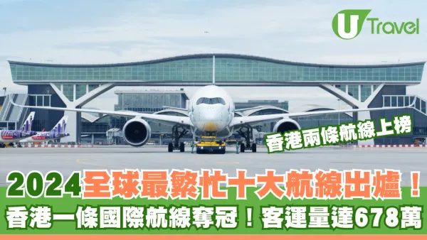 2024全球最繁忙十大航線出爐！香港一條航線奪冠！客運量達678萬