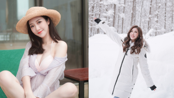 何依婷5個月身孕晒雪地旅行相！上圍升級晒白滑事業線！