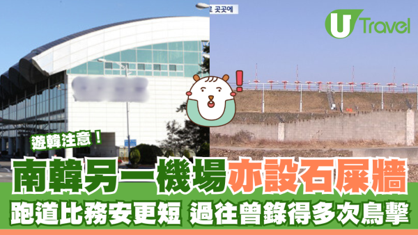 遊韓注意！韓國另一機場亦設石屎牆 跑道比務安更短 過往曾錄得多次鳥擊