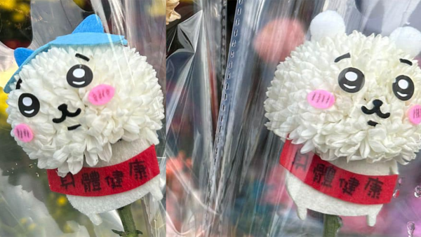 維園年宵花市Chiikawa鮮花爆紅！粉絲改名「吉伊卡花」每枝售價$XX