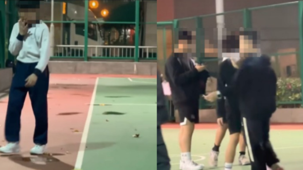 香港小學生籃球場吸煙影片瘋傳！吞雲吐霧極熟手！網民：壞過凱婷