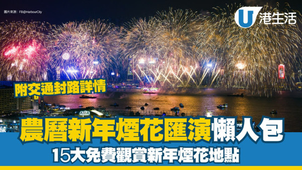 新年煙花匯演2025︱年初二維港煙花15最佳免費觀賞位東岸板道新熱點+封路交通時間