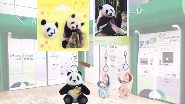 香港郵政大熊貓全新精品！初生家姐/細佬連毛毯匙扣