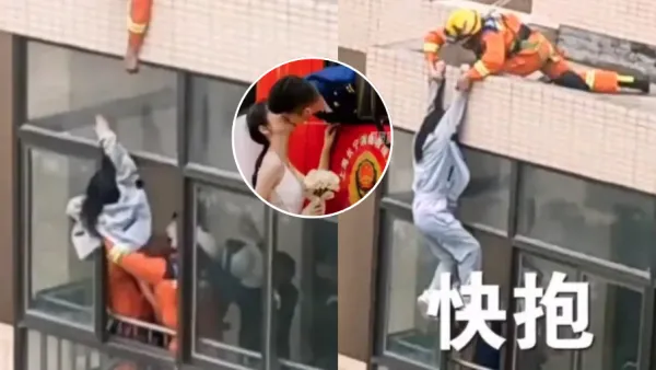 消防員救失戀跳樓女子誤扯甩褲子！3個月後結局大反轉！網民：誇張過韓劇