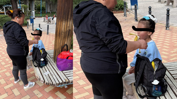荃灣工人姐姐當街掌摑女童一巴 再用香蕉塞口阻哭鬧 途人目擊喝止