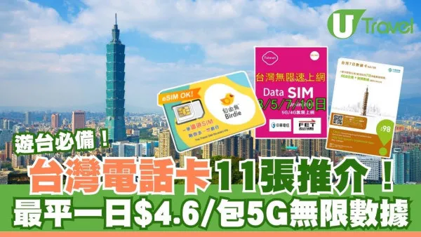 台灣電話卡│11張台灣電話卡推介 香港/台灣機場購買、最平$4.6/日、包5G無限數據