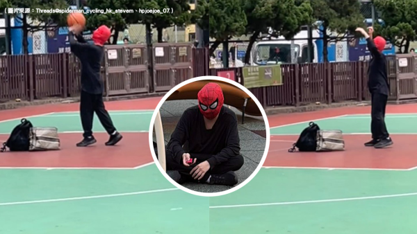 大圍「蜘蛛俠」頭套男疑向兒童派不明食物 目擊者籲家長加強注意