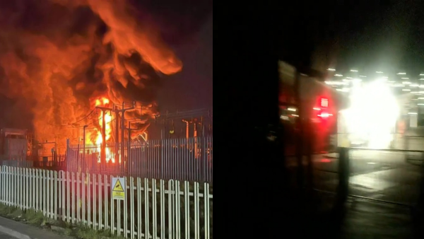 有片｜倫敦希斯路機場變電站大火 機場大規模停電全日關閉