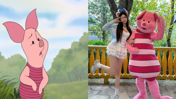 內地女與迪士尼豬仔合照！被拒做1個動作怒轟「被歧視」網民唔撐