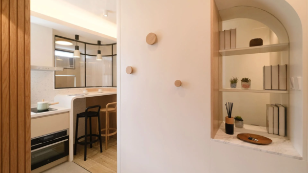 居屋裝修設計｜$60萬打造北歐風安樂窩！善用弧形及玻璃設計 開揚敞亮不局促