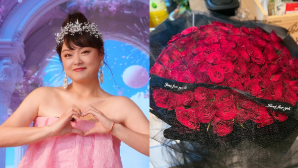 A0細細粒陳嘉佳瘦身成功後疑似有人追 收99支紅玫瑰不敢置信：送錯？