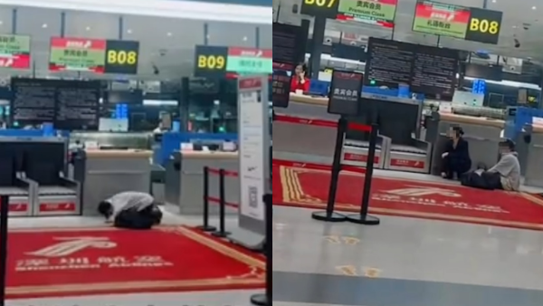 內地女錯過航班大鬧機場！ 情緒失控當場下跪 事主澄清事件真相！