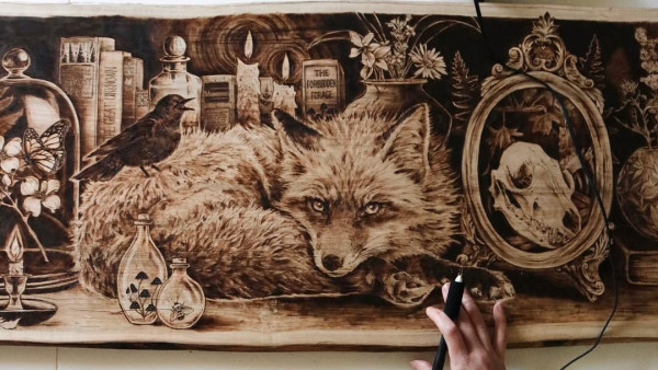 動物烙畫將廢棄木頭當畫布 醫科生變藝術家巧手還原大自然之美