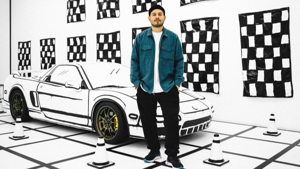 將黑白漫畫帶到現實  美國藝術家街頭駕駛2D汽車！