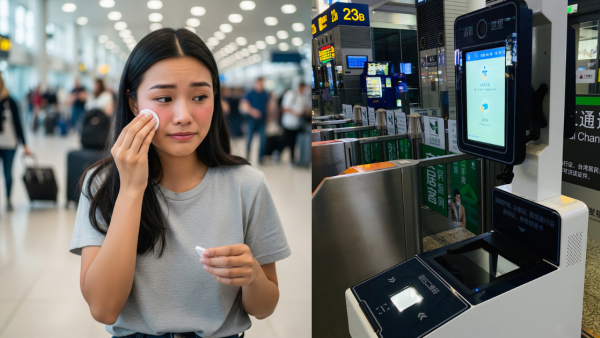 機場人臉辨識無法識別！女子被迫當眾狼狽卸妝！影片瘋傳