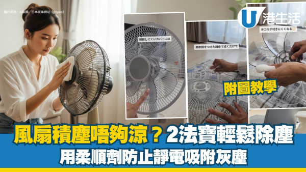 風扇清潔︱風扇卡塵唔夠涼 家事達人教用兩清潔法寶免水洗除灰塵【附圖教學】