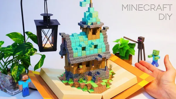 日本創作者用紙和磁鐵打造現實版Minecraft  自由組裝神還原方塊世界！