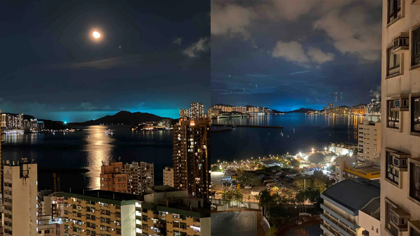 香港北角現「北極光」神秘藍光是甚麼？網民留言揭真相